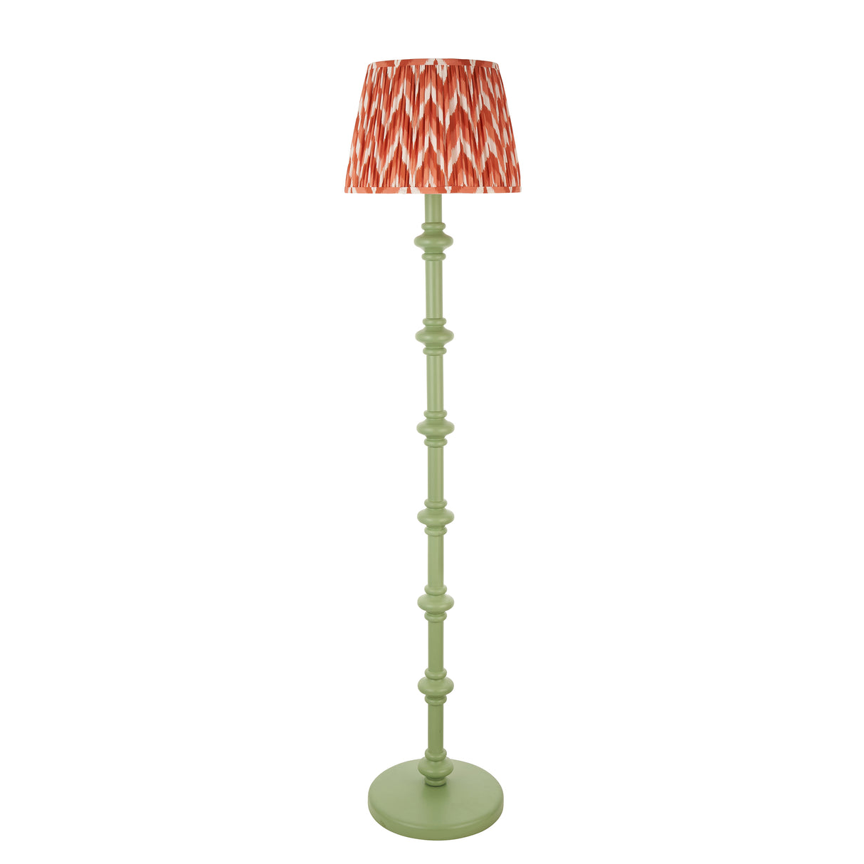 Wooden Green Carnaby & Zigzag 35cm Apricot orange shade - Comet Lighting