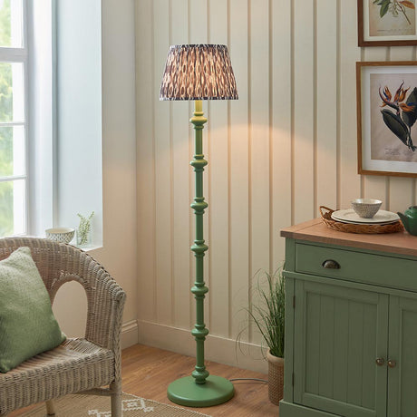 Wooden Green Carnaby & Ikat 35cm Pearl grey shade - Comet Lighting