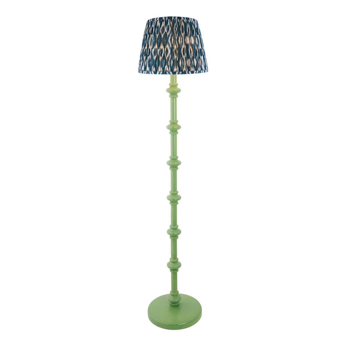 Wooden Green Carnaby & Ikat 35cm Marlin blue shade - Comet Lighting