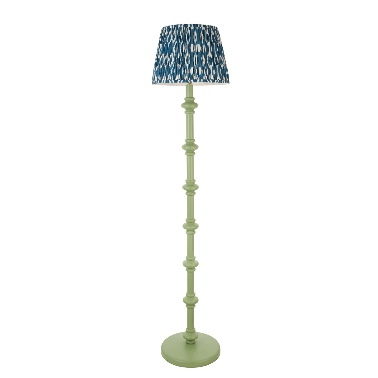 Wooden Green Carnaby & Ikat 35cm Marlin blue shade - Comet Lighting