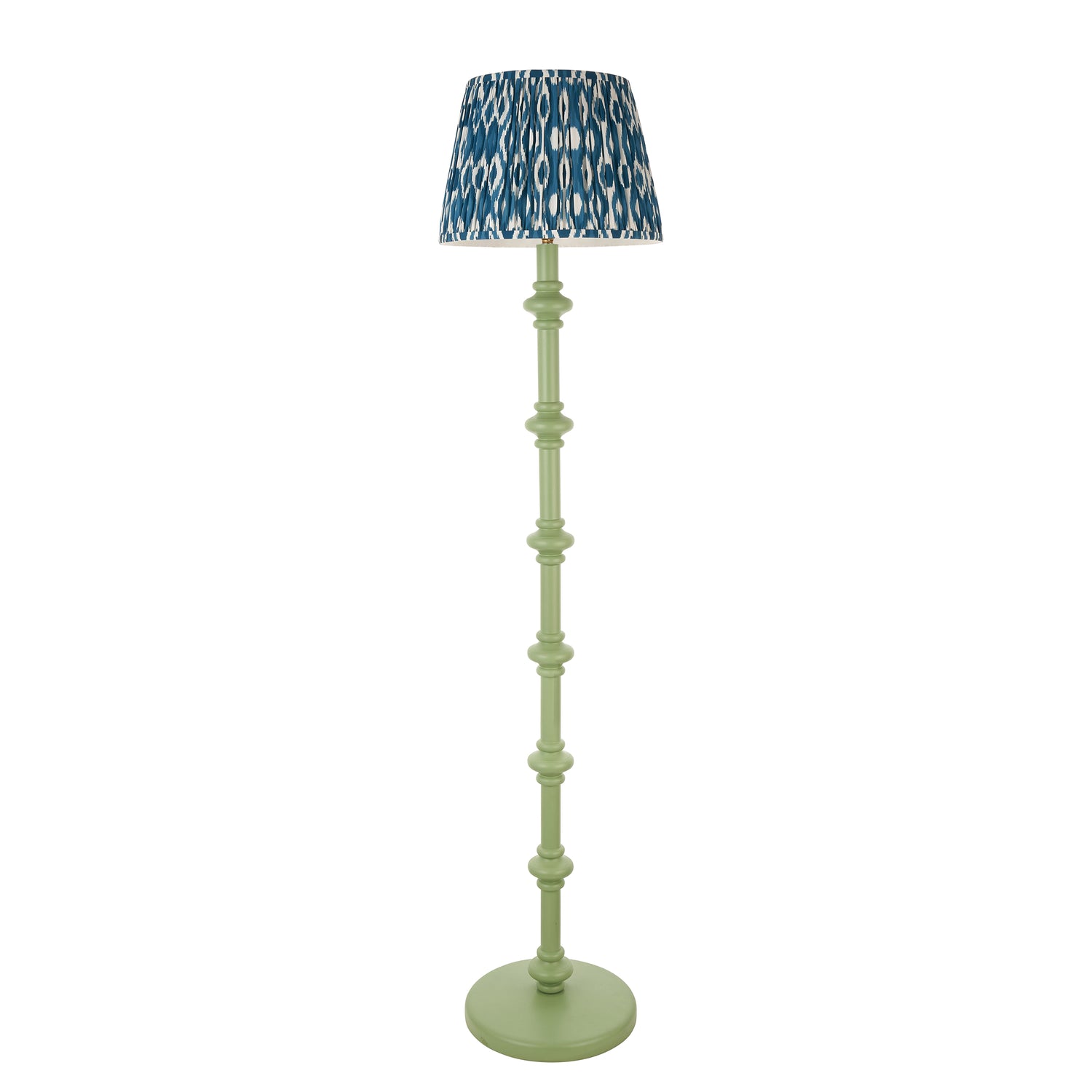 Wooden Green Carnaby & Ikat 35cm Marlin blue shade - Comet Lighting