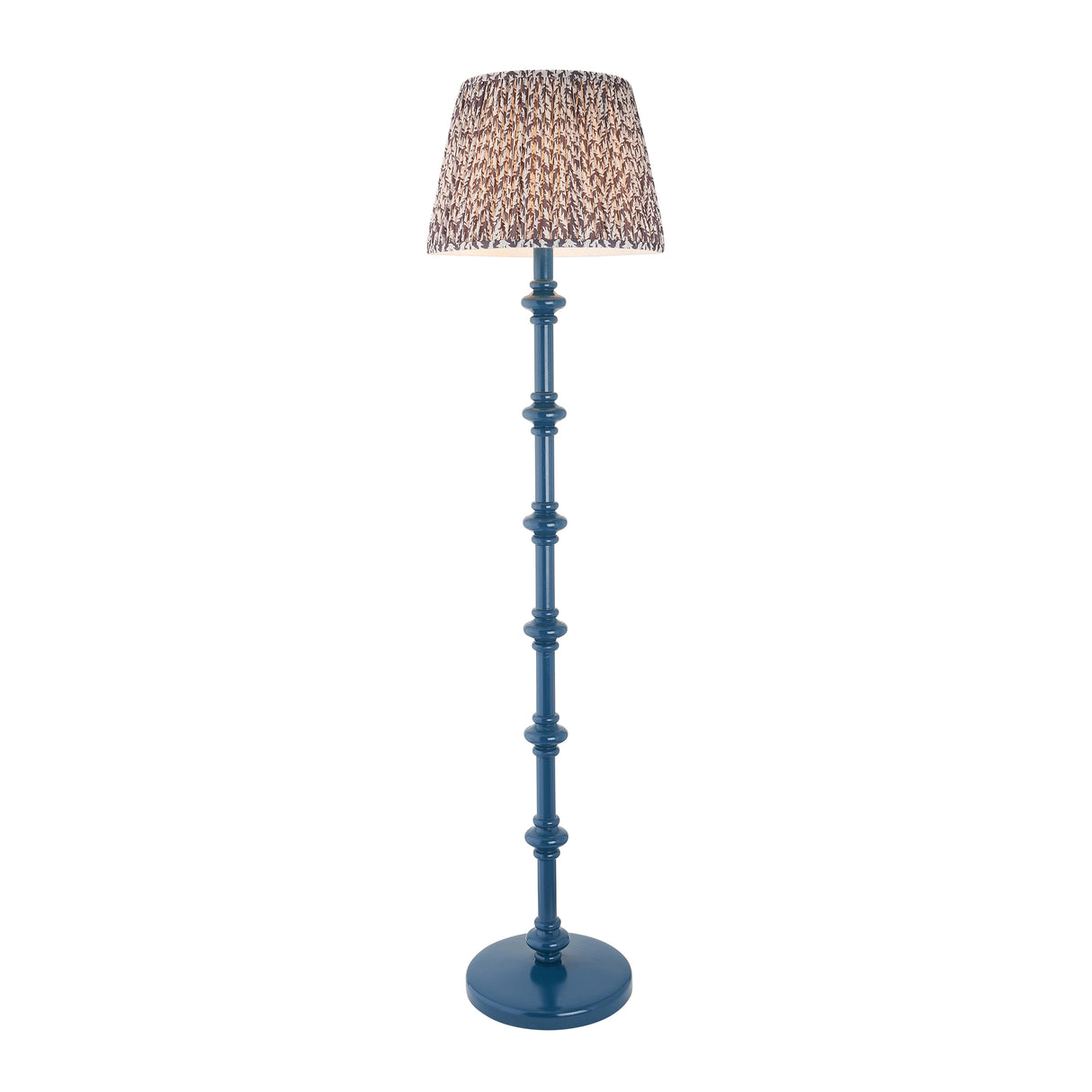 Wooden Blue Carnaby & Leaf 35cm Pearl grey shade - Comet Lighting