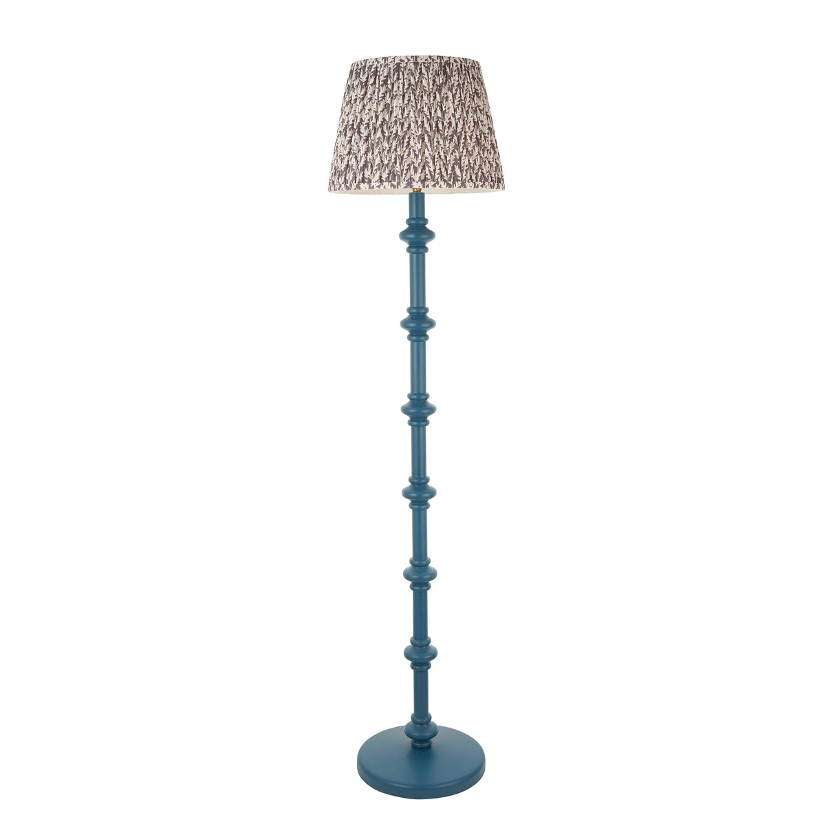 Wooden Blue Carnaby & Leaf 35cm Pearl grey shade - Comet Lighting
