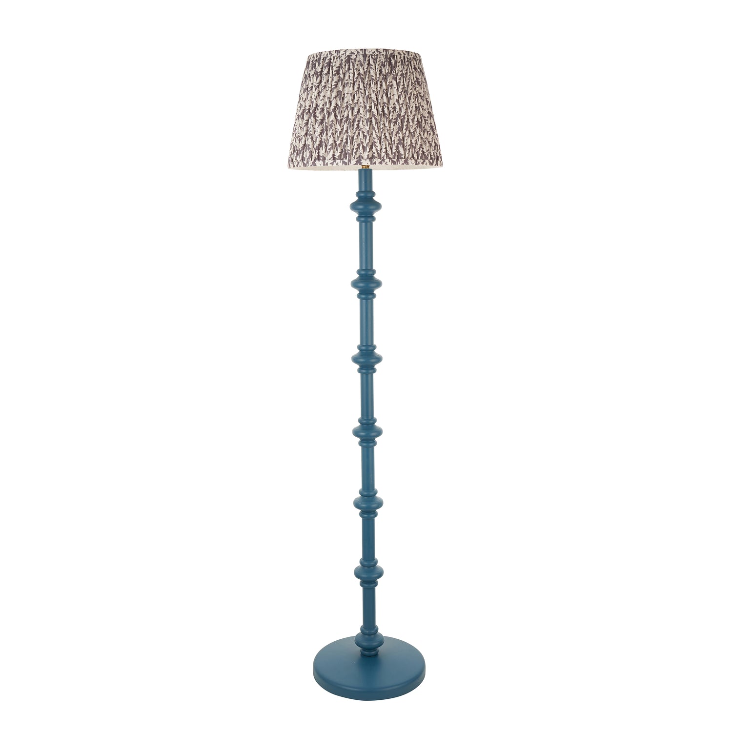 Wooden Blue Carnaby & Leaf 35cm Pearl grey shade - Comet Lighting