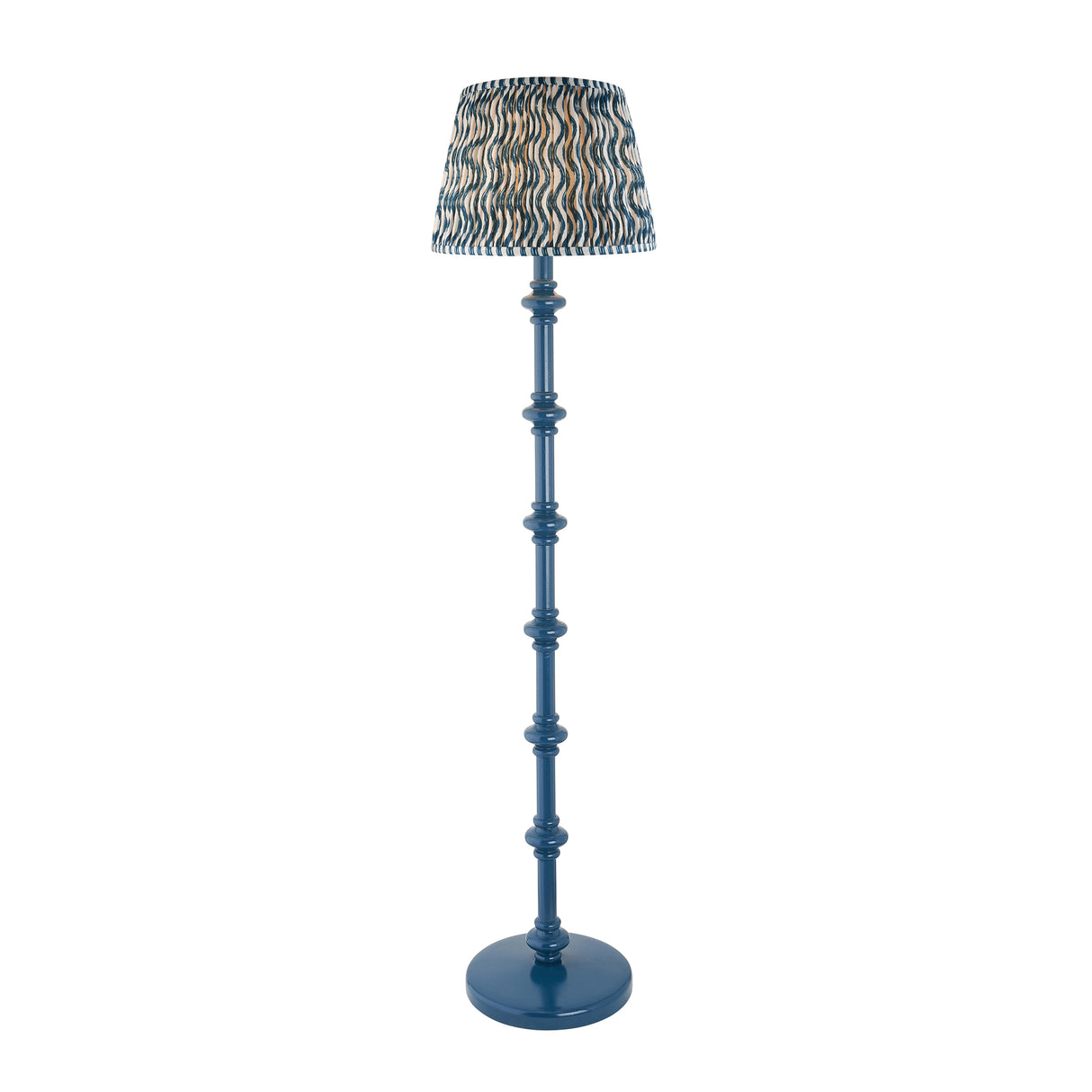Wooden Blue Carnaby & Ripple 35cm Marlin blue shade - Comet Lighting