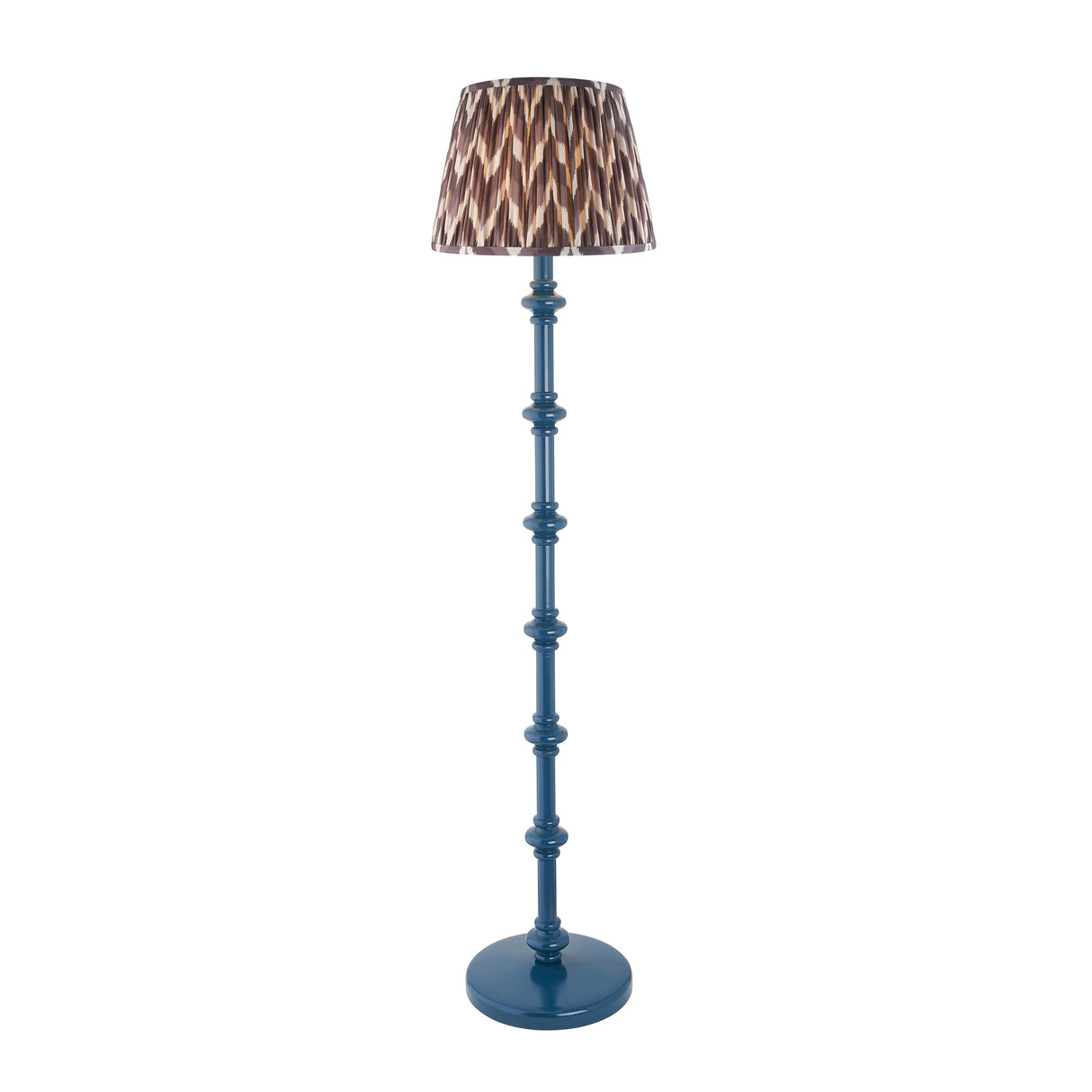 Wooden Blue Carnaby & Zigzag 35cm Pearl grey shade - Comet Lighting