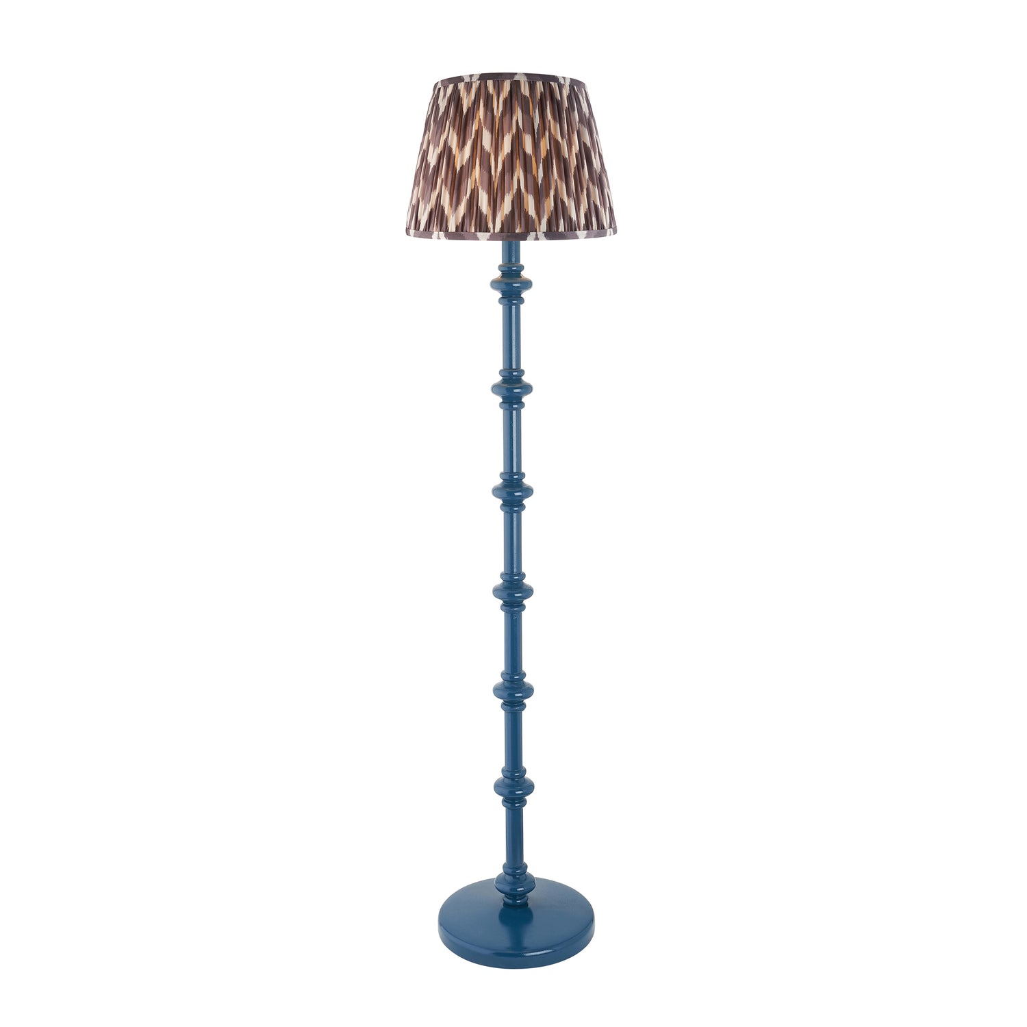 Wooden Blue Carnaby & Zigzag 35cm Pearl grey shade - Comet Lighting