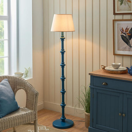 Wooden Blue Carnaby & Ivy 35cm Vintage white shade - Comet Lighting