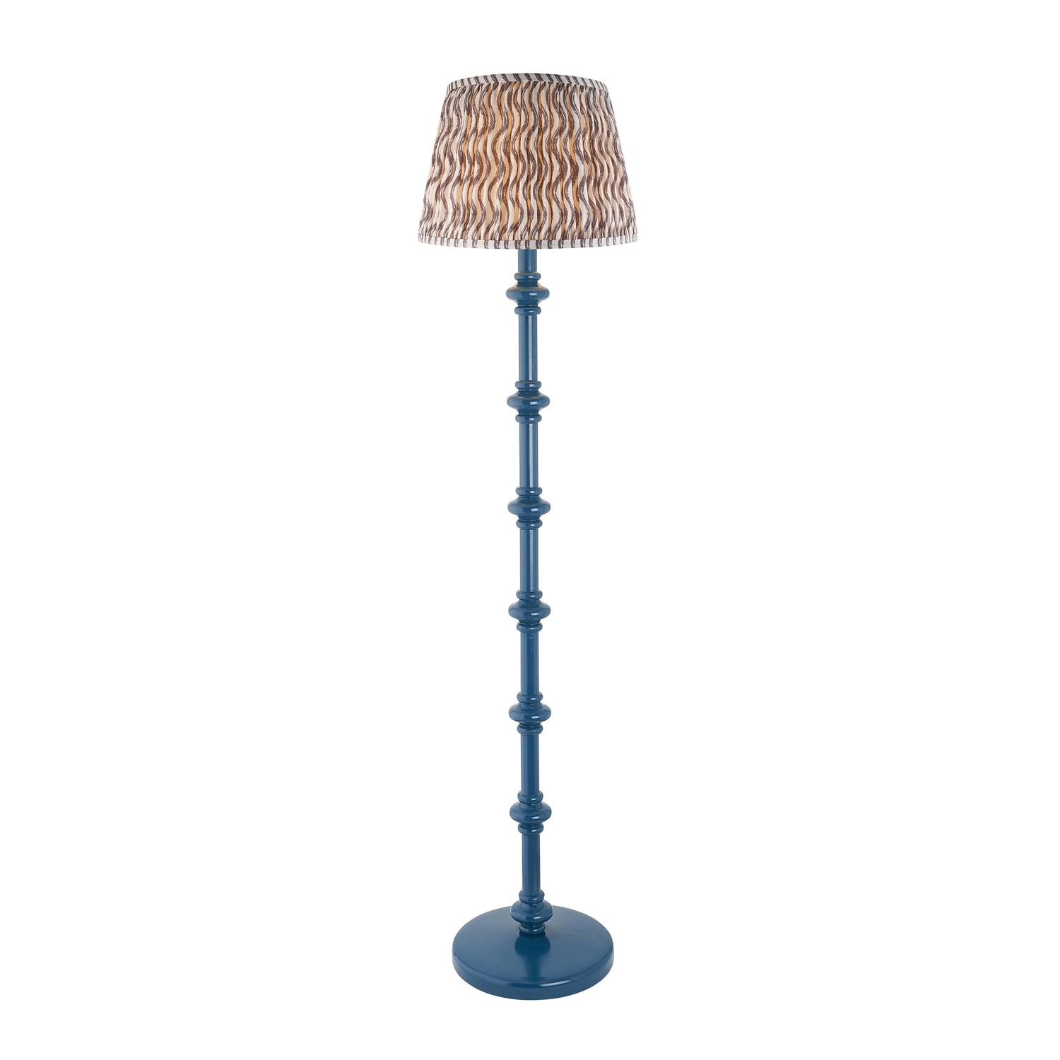 Wooden Blue Carnaby & Ripple 35cm Pearl grey shade - Comet Lighting