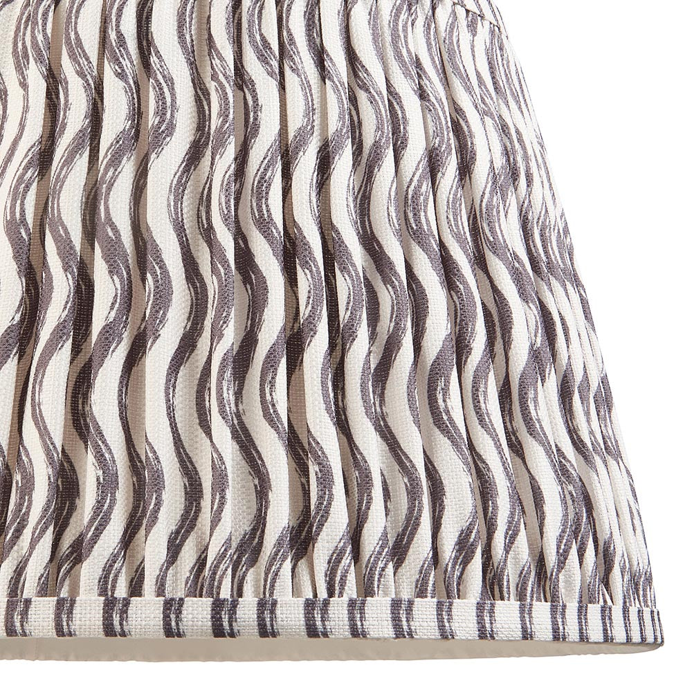 Wooden Blue Carnaby & Ripple 35cm Pearl grey shade - Comet Lighting