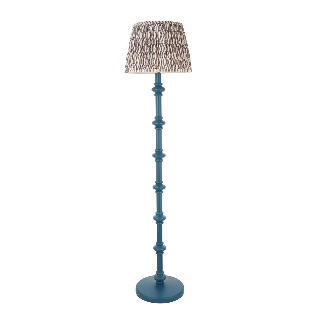 Wooden Blue Carnaby & Ripple 35cm Pearl grey shade - Comet Lighting