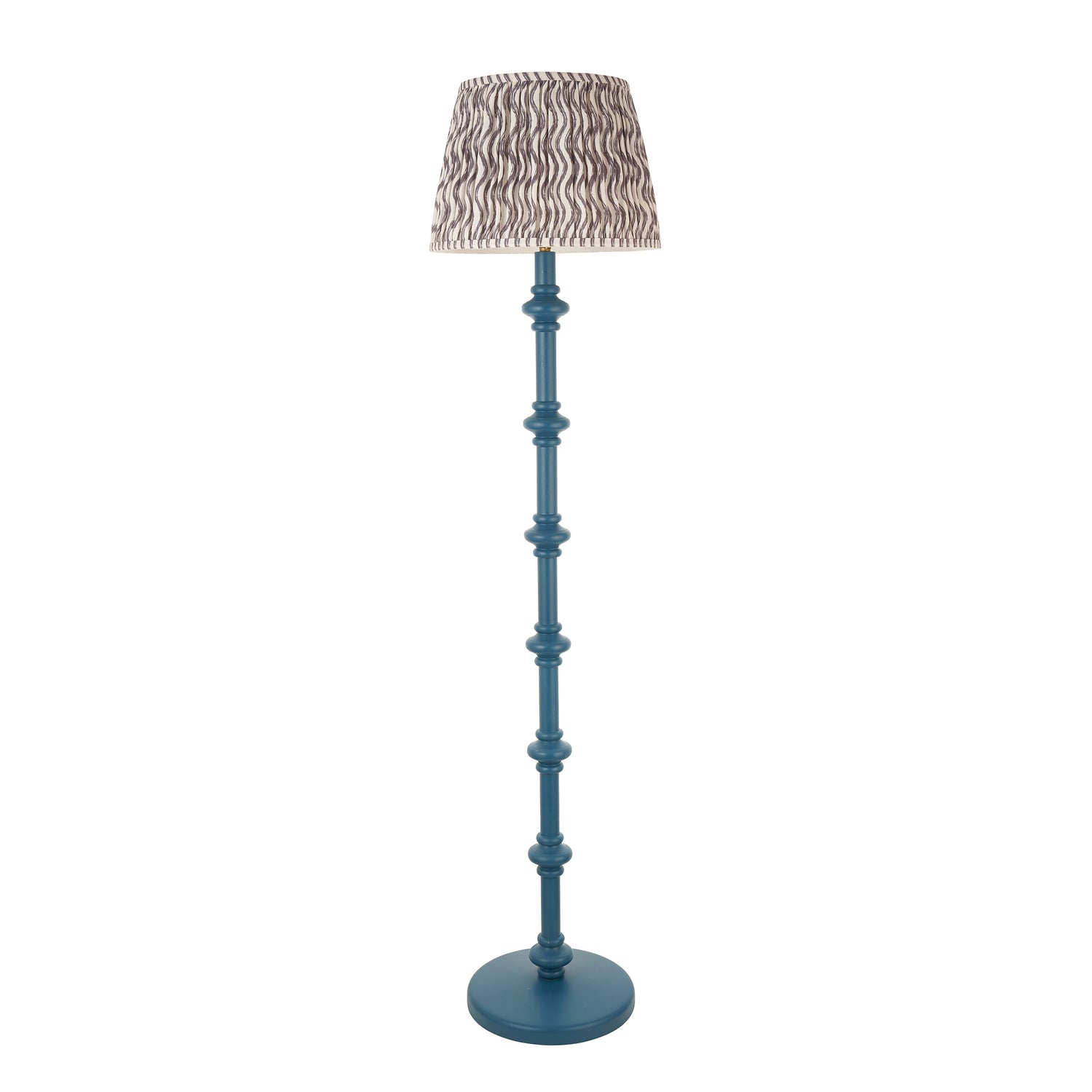 Wooden Blue Carnaby & Ripple 35cm Pearl grey shade - Comet Lighting