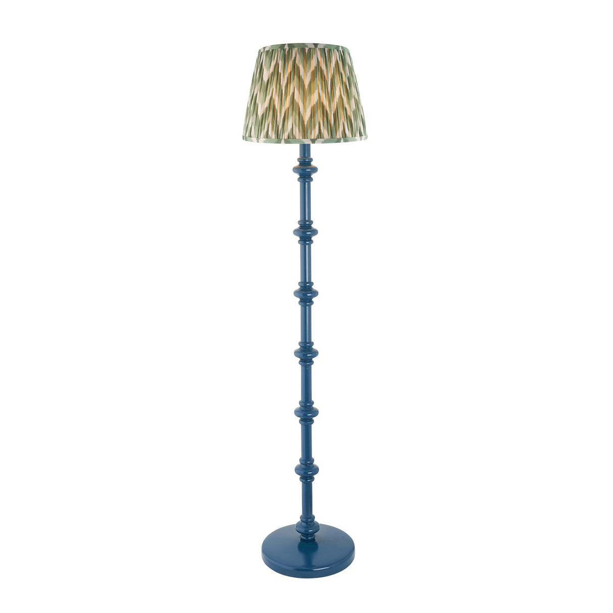 Wooden Blue Carnaby & Zigzag 35cm Cotswold green shade - Comet Lighting