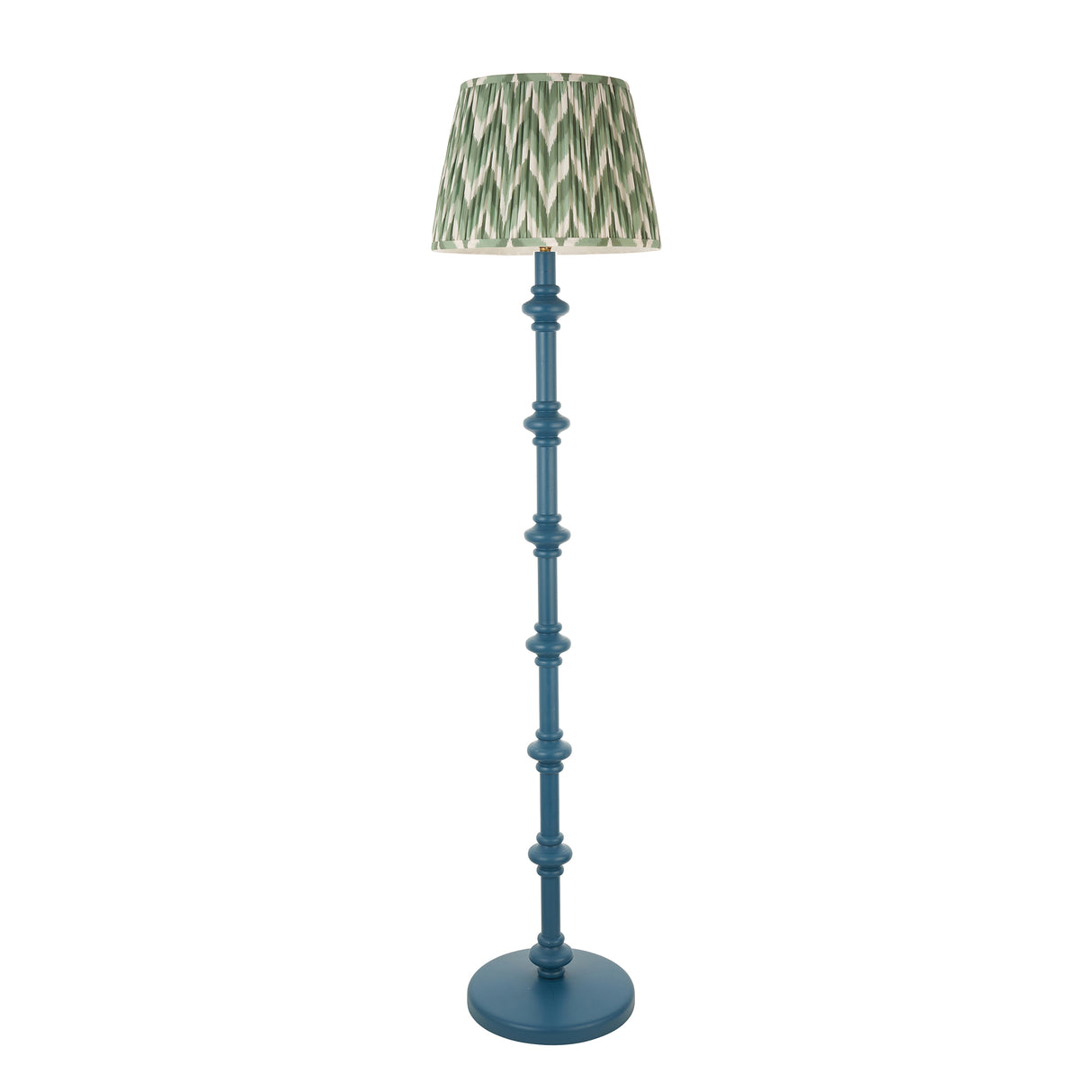 Wooden Blue Carnaby & Zigzag 35cm Cotswold green shade - Comet Lighting