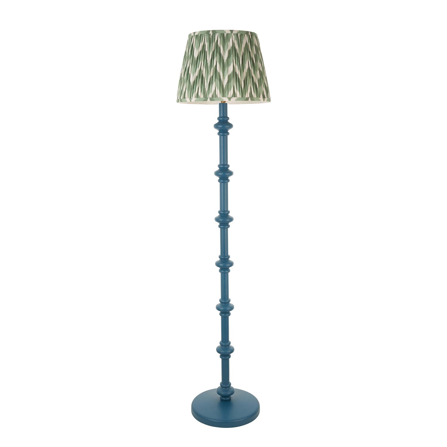 Wooden Blue Carnaby & Zigzag 35cm Cotswold green shade - Comet Lighting