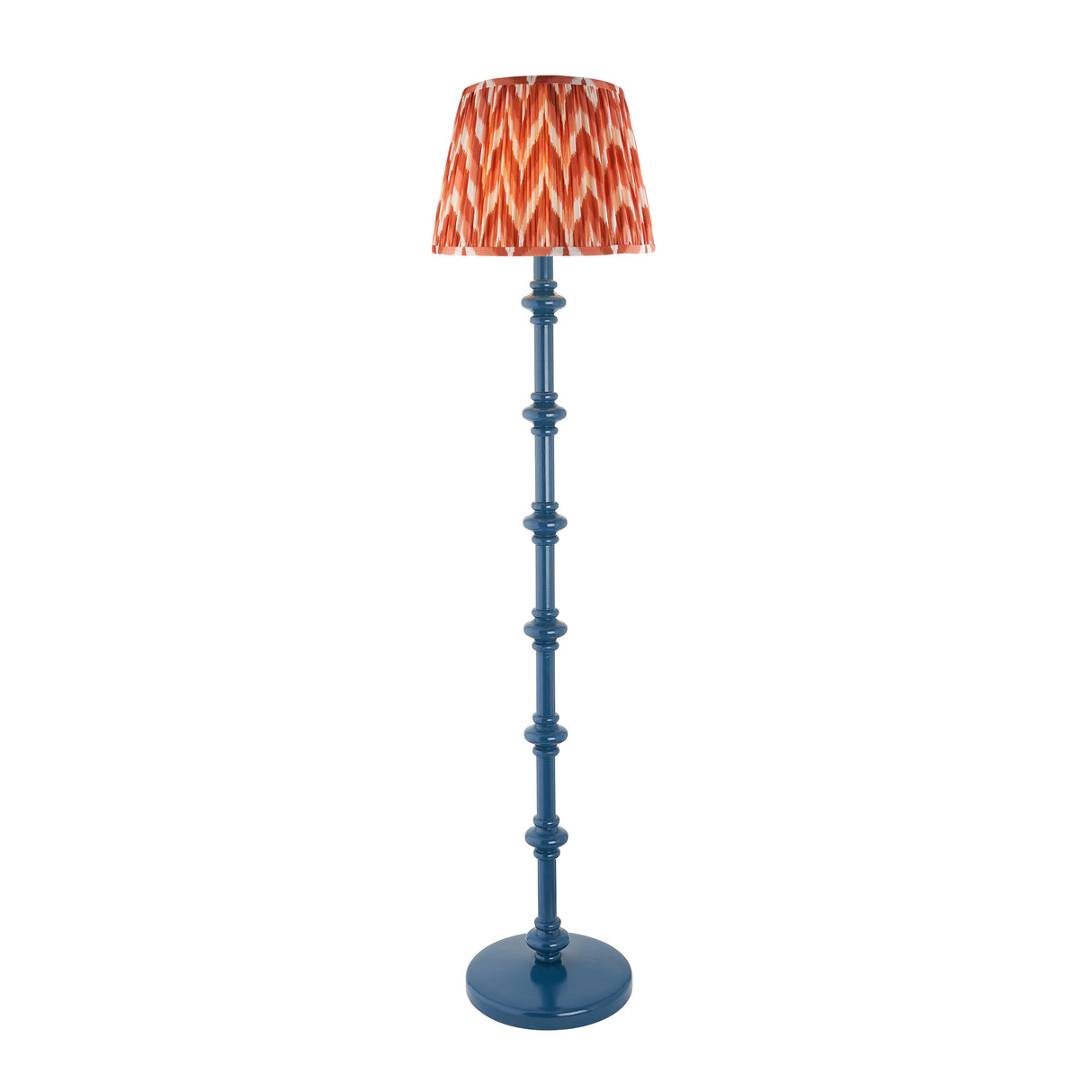 Wooden Blue Carnaby & Zigzag 35cm Apricot orange shade - Comet Lighting