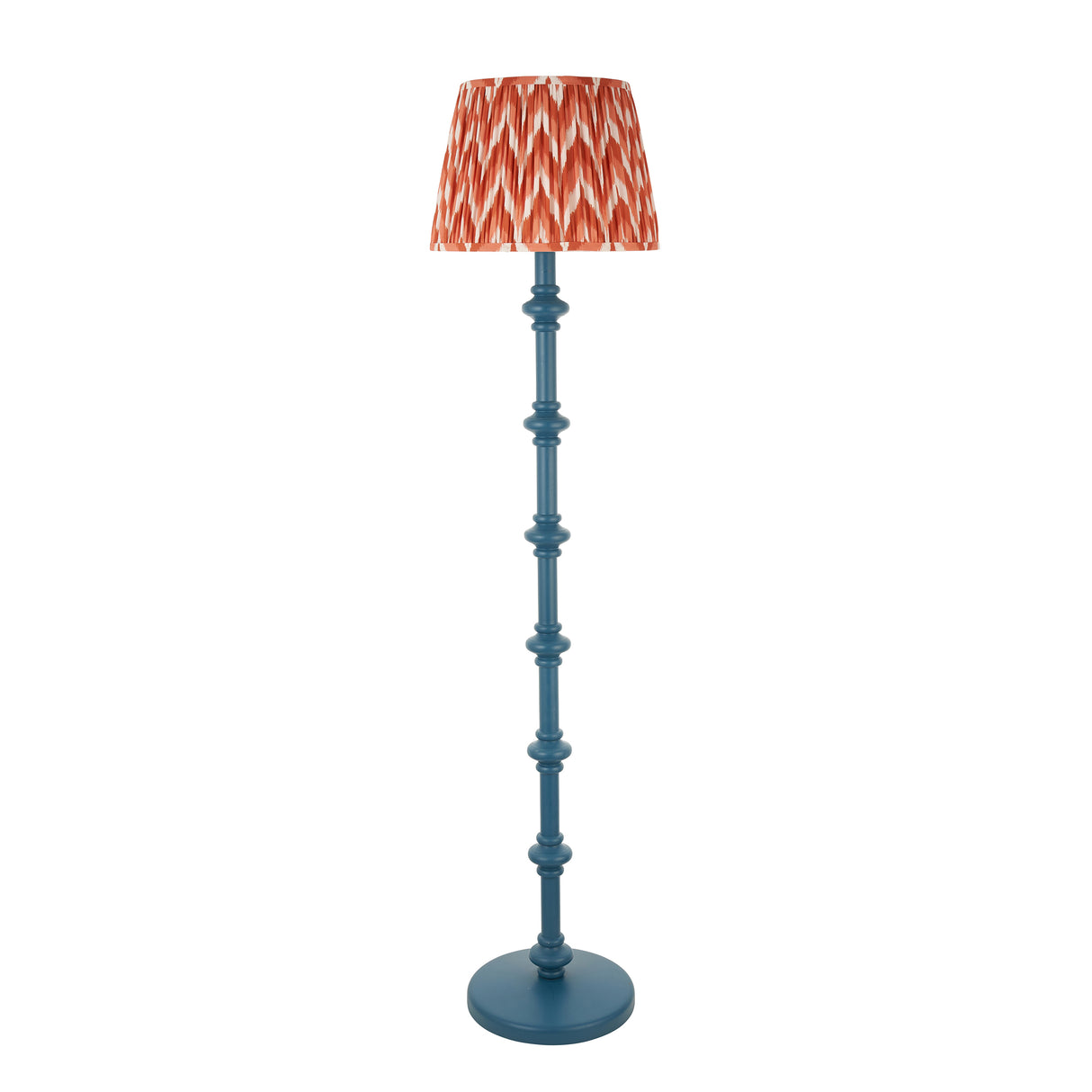 Wooden Blue Carnaby & Zigzag 35cm Apricot orange shade - Comet Lighting