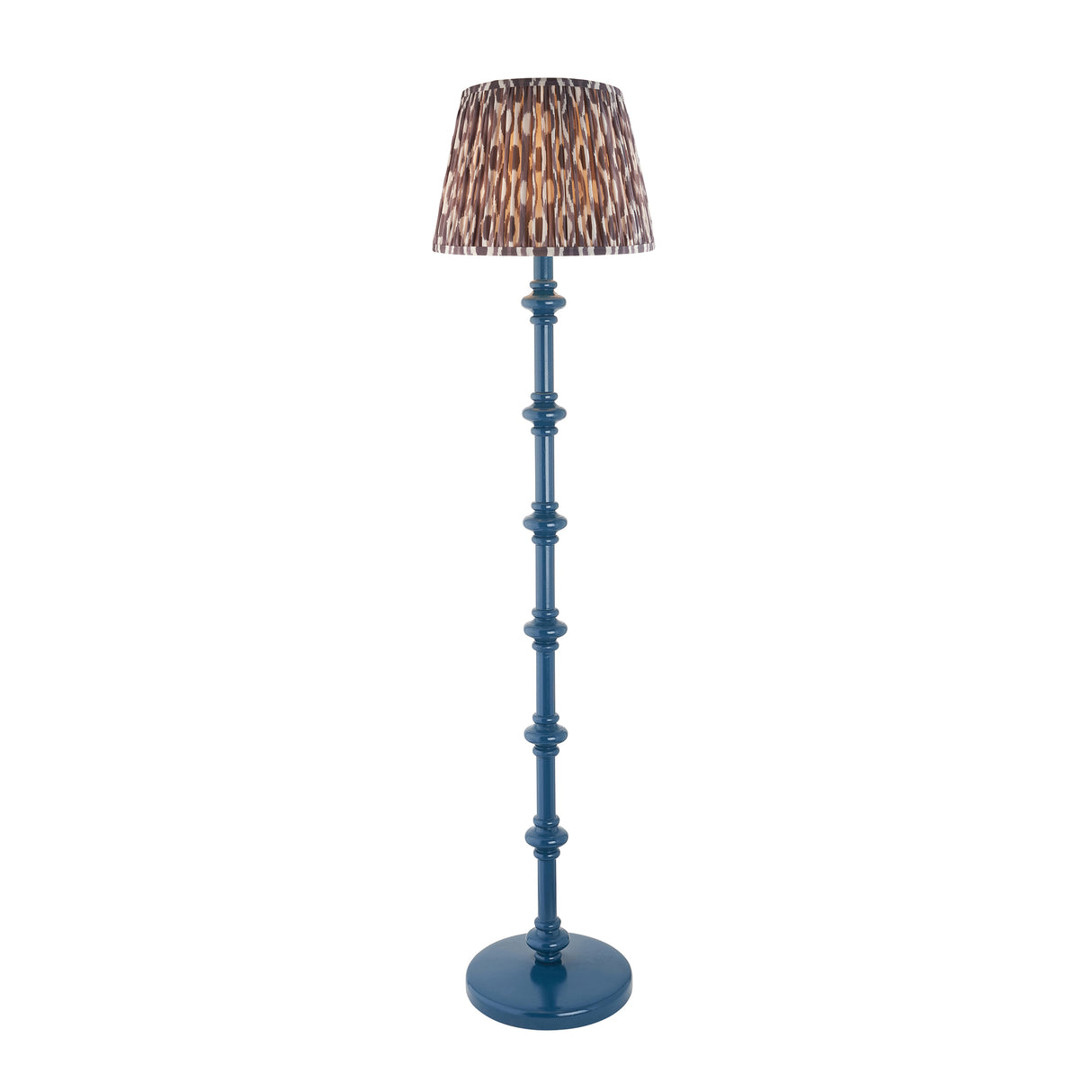 Wooden Blue Carnaby & Ikat 35cm Pearl grey shade - Comet Lighting