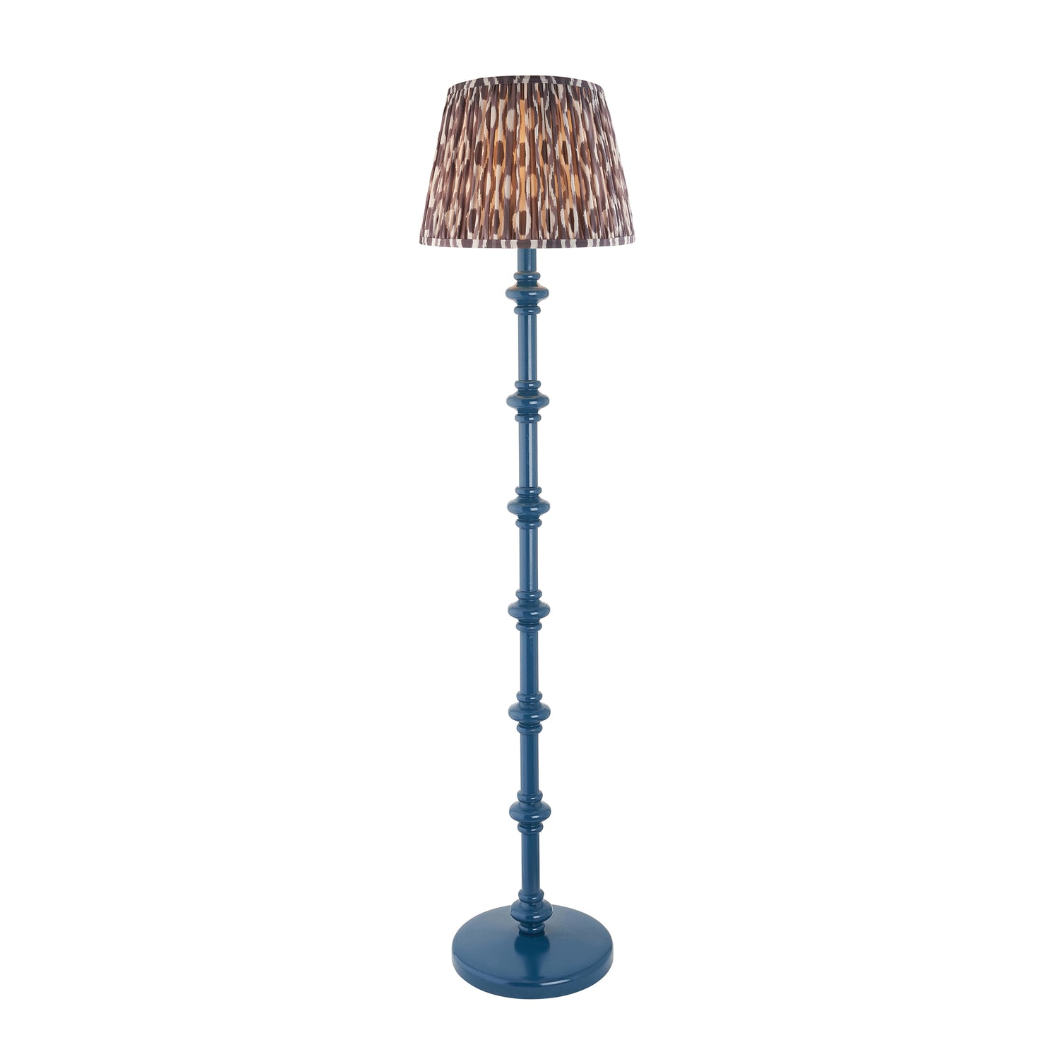 Wooden Blue Carnaby & Ikat 35cm Pearl grey shade - Comet Lighting