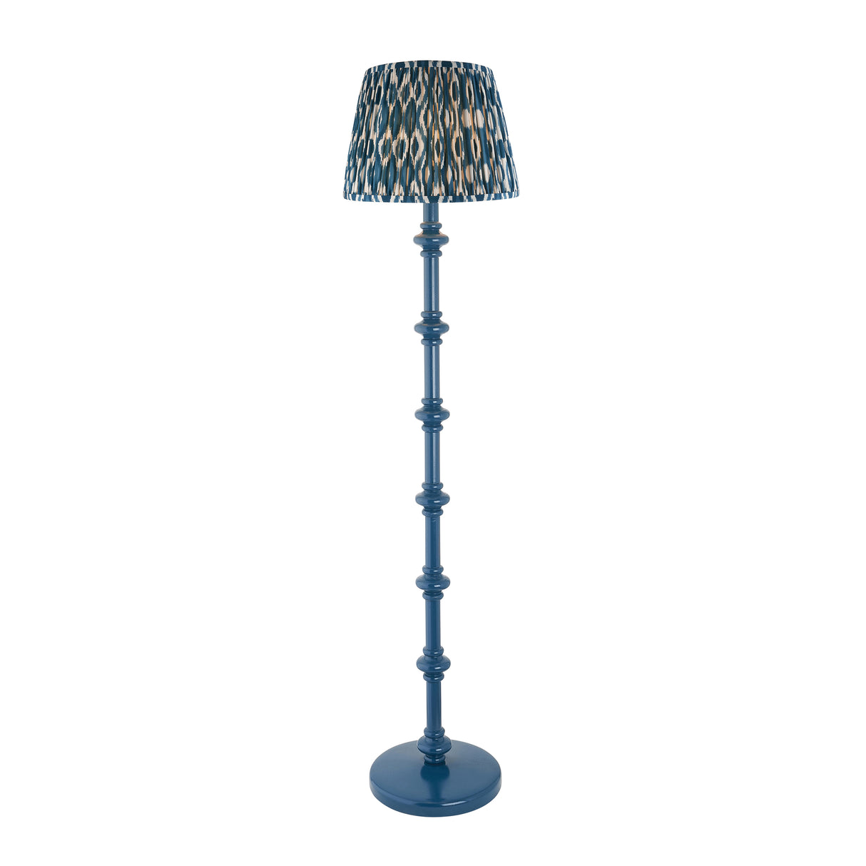 Wooden Blue Carnaby & Ikat 35cm Marlin blue shade - Comet Lighting