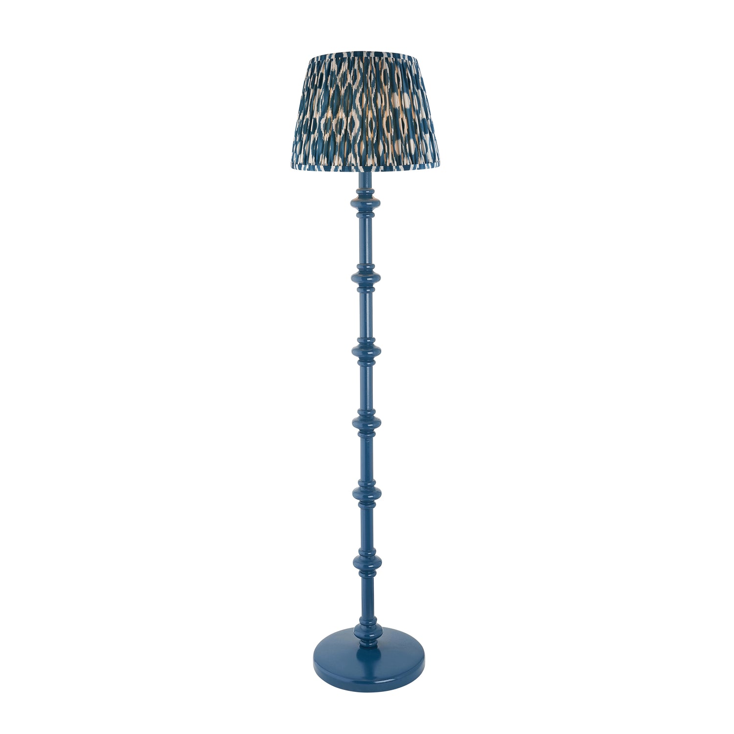 Wooden Blue Carnaby & Ikat 35cm Marlin blue shade - Comet Lighting