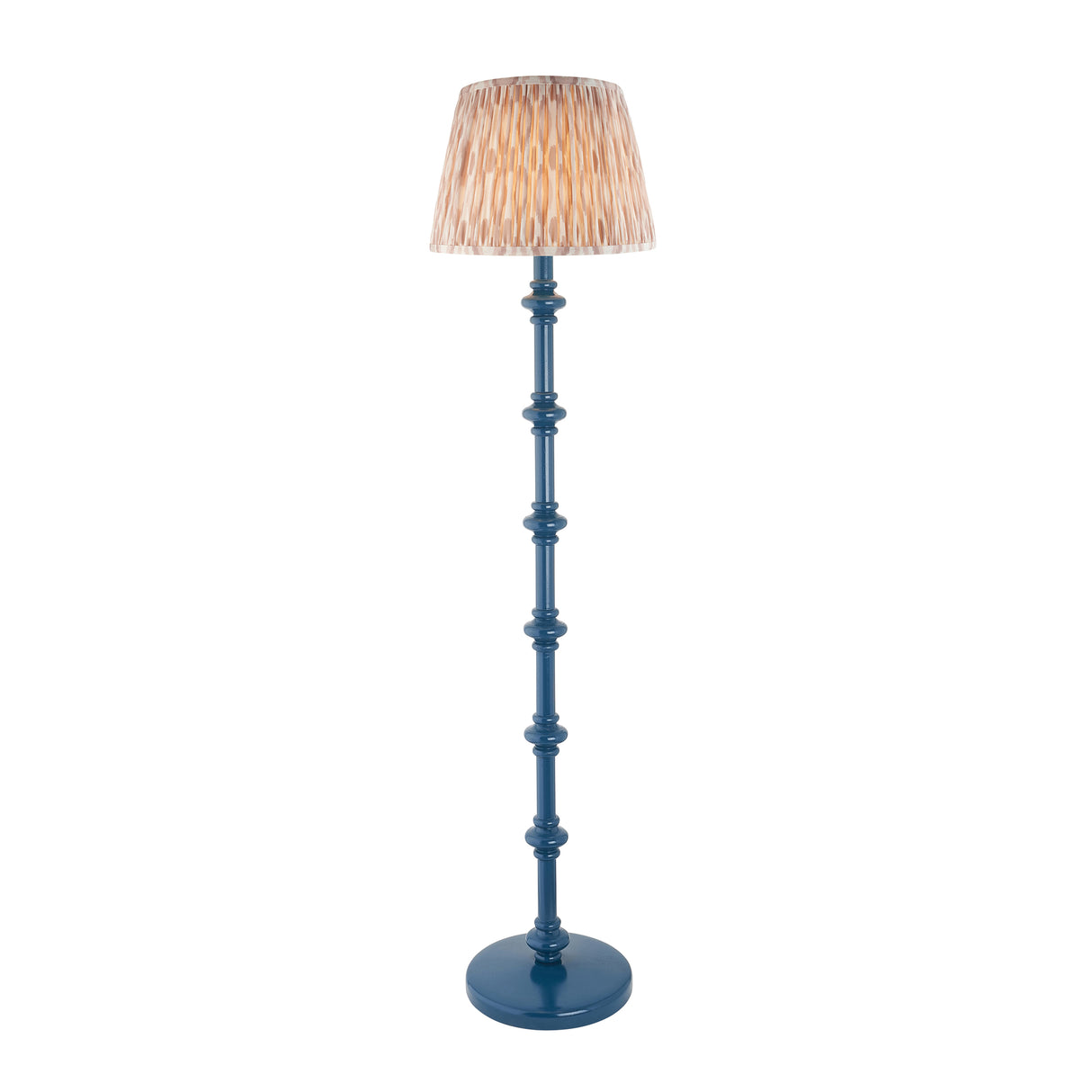 Wooden Blue Carnaby & Ikat 35cm Neutral shade - Comet Lighting