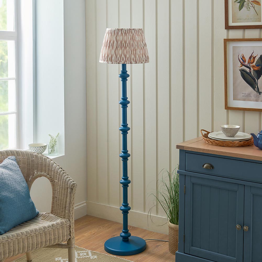 Wooden Blue Carnaby & Ikat 35cm Neutral shade - Comet Lighting