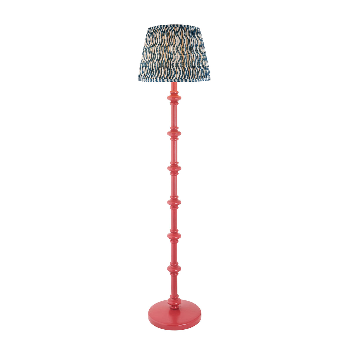 Wooden Pink Carnaby & Ripple 35cm Marlin blue shade - Comet Lighting