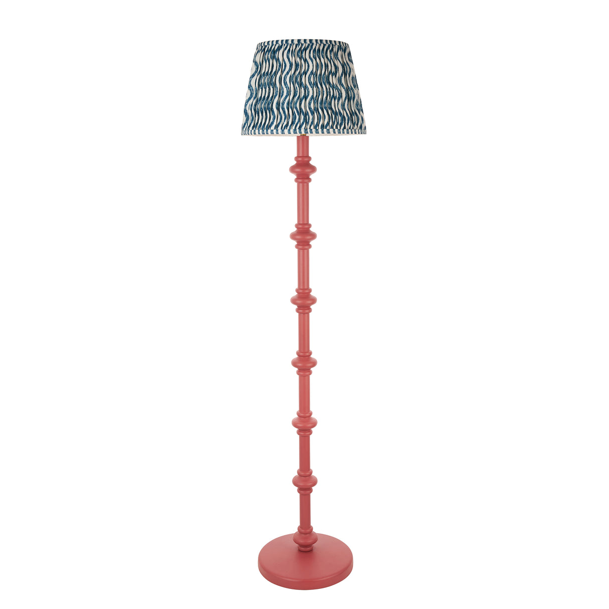 Wooden Pink Carnaby & Ripple 35cm Marlin blue shade - Comet Lighting