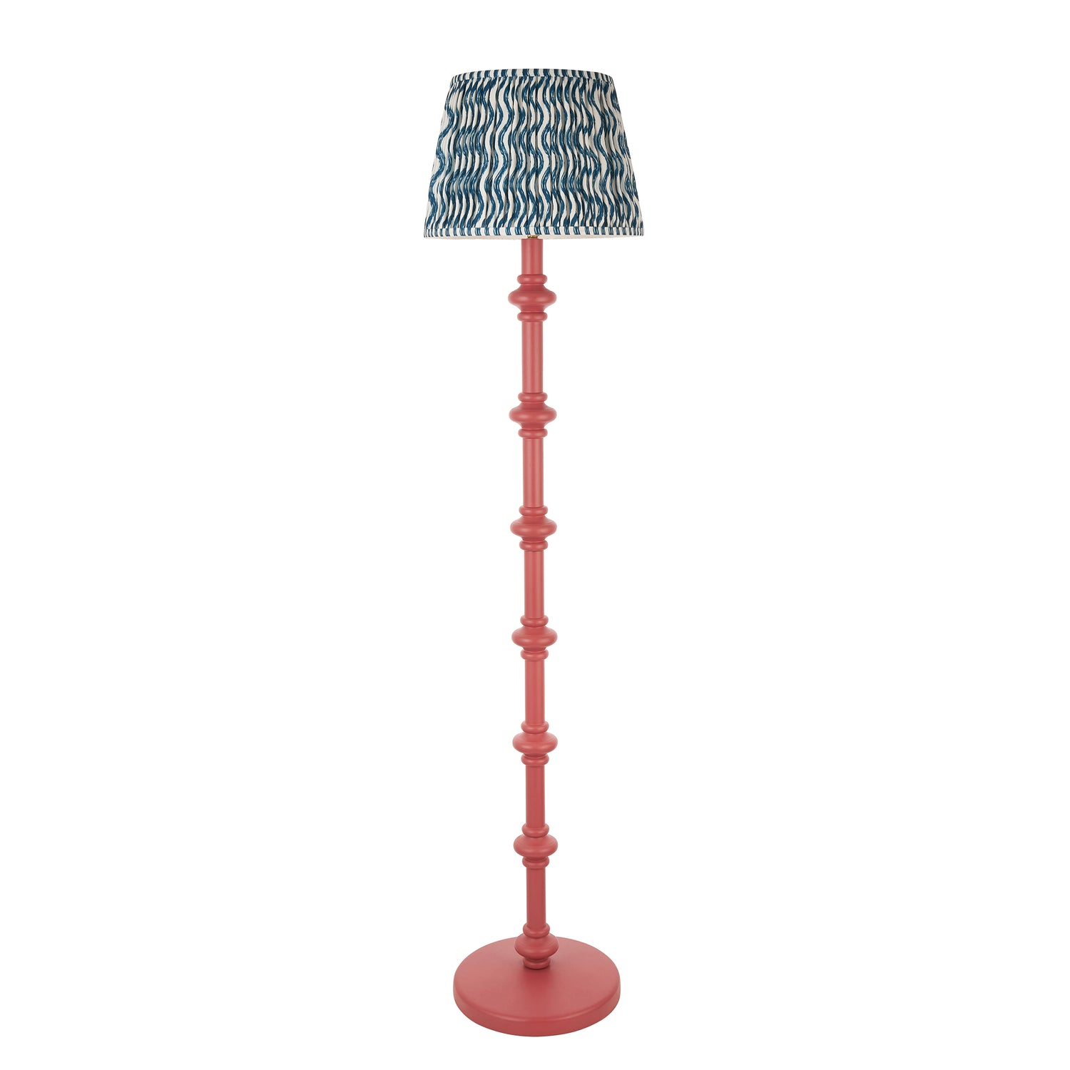 Wooden Pink Carnaby & Ripple 35cm Marlin blue shade - Comet Lighting