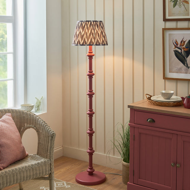 Wooden Pink Carnaby & Zigzag 35cm Pearl grey shade - Comet Lighting