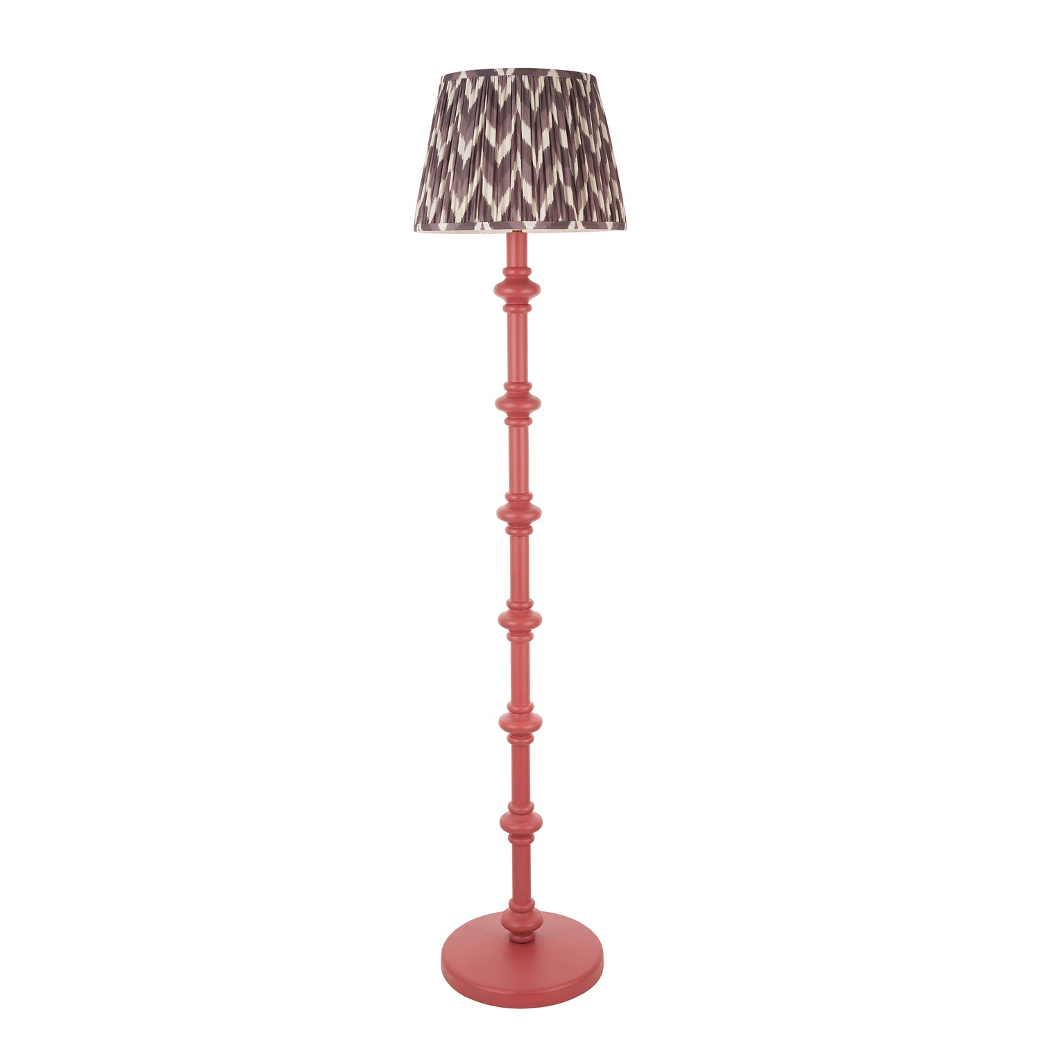 Wooden Pink Carnaby & Zigzag 35cm Pearl grey shade - Comet Lighting