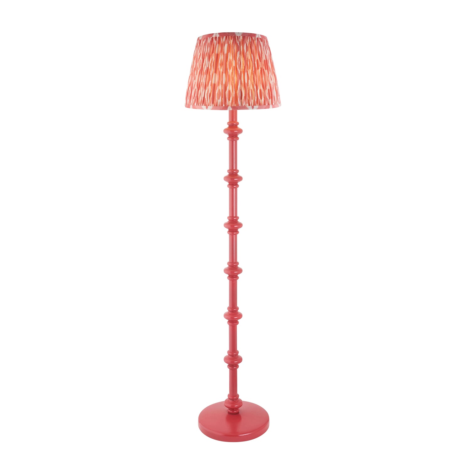 Wooden Pink Carnaby & Ikat 35cm Coral pink shade - Comet Lighting