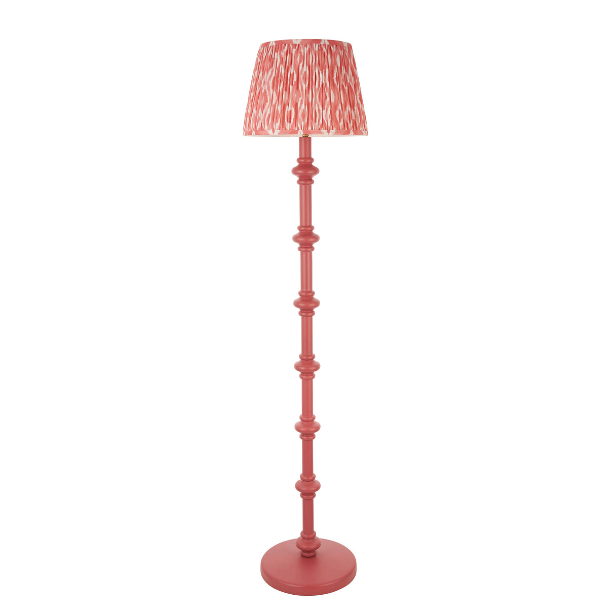 Wooden Pink Carnaby & Ikat 35cm Coral pink shade - Comet Lighting