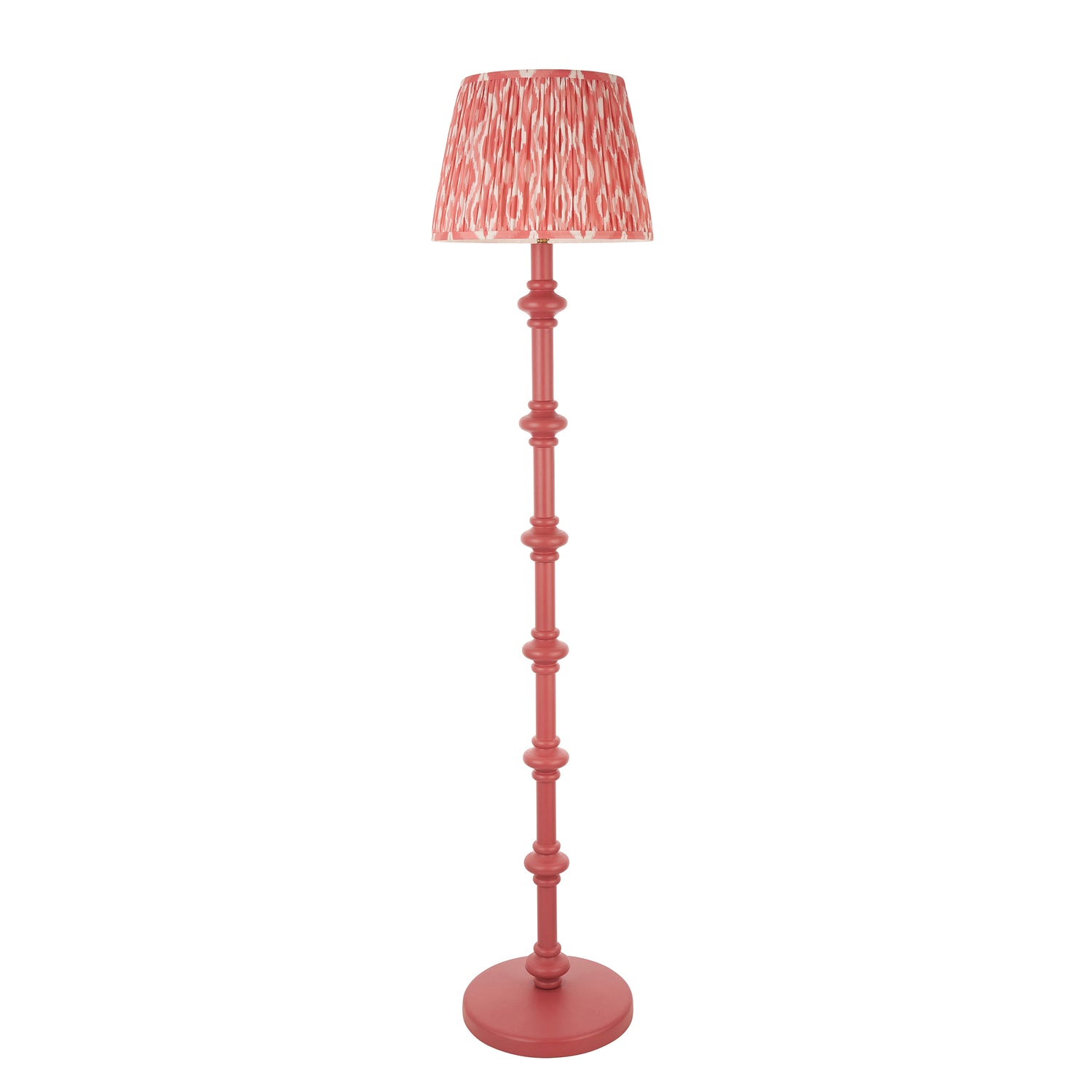 Wooden Pink Carnaby & Ikat 35cm Coral pink shade - Comet Lighting