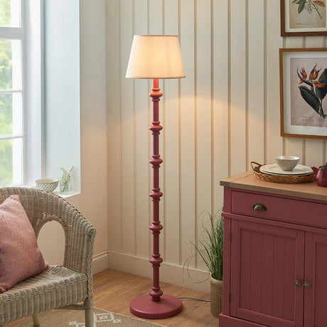 Wooden Pink Carnaby & Ivy 35cm Vintage white shade - Comet Lighting