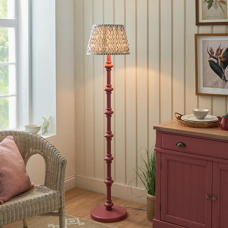 Wooden Pink Carnaby & Ripple 35cm Pearl grey shade - Comet Lighting