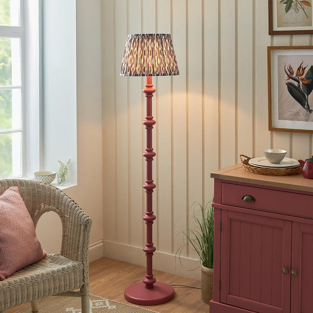 Wooden Pink Carnaby & Ikat 35cm Pearl grey shade - Comet Lighting