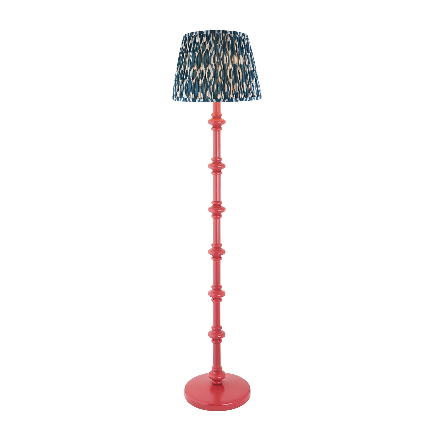Wooden Pink Carnaby & Ikat 35cm Marlin blue shade - Comet Lighting