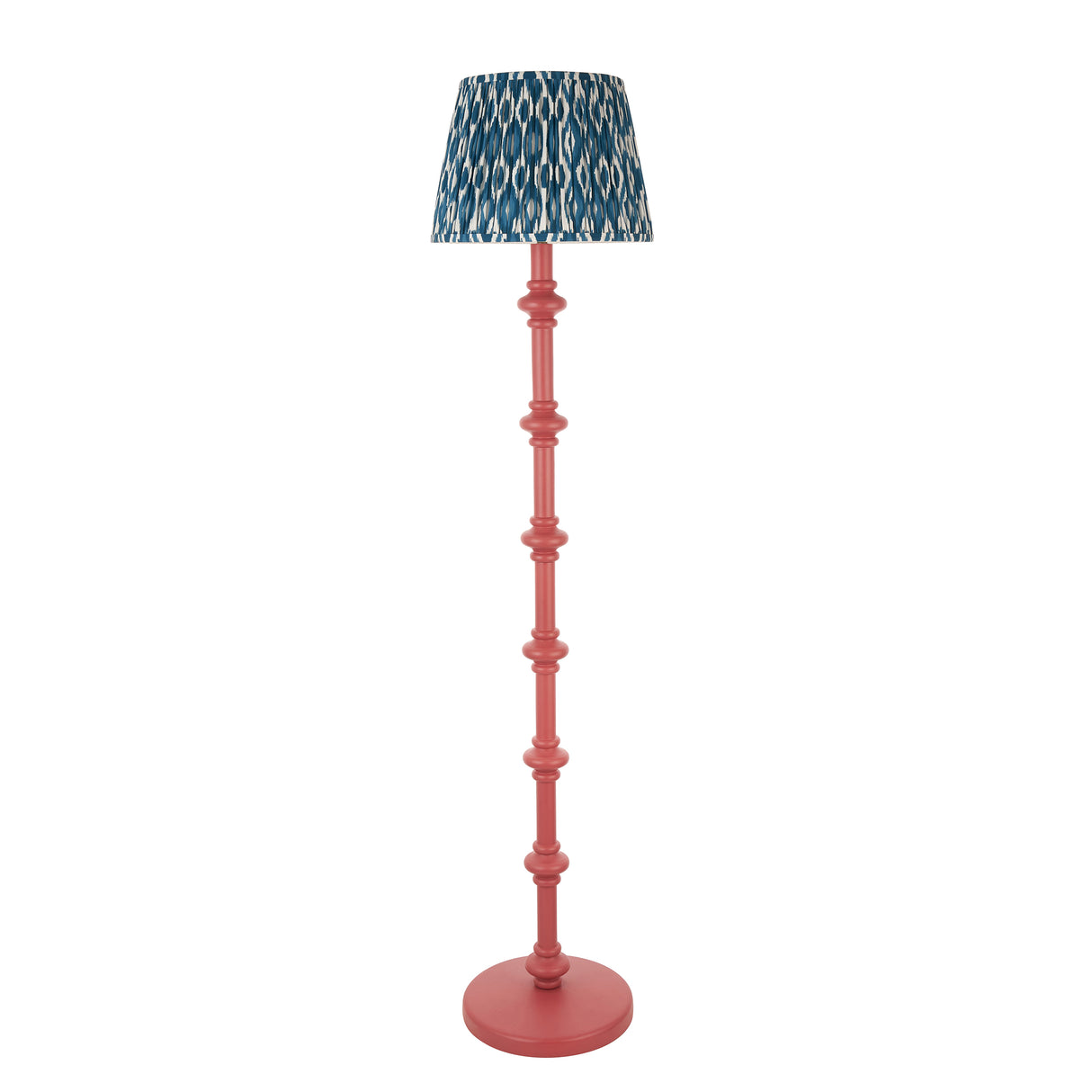 Wooden Pink Carnaby & Ikat 35cm Marlin blue shade - Comet Lighting