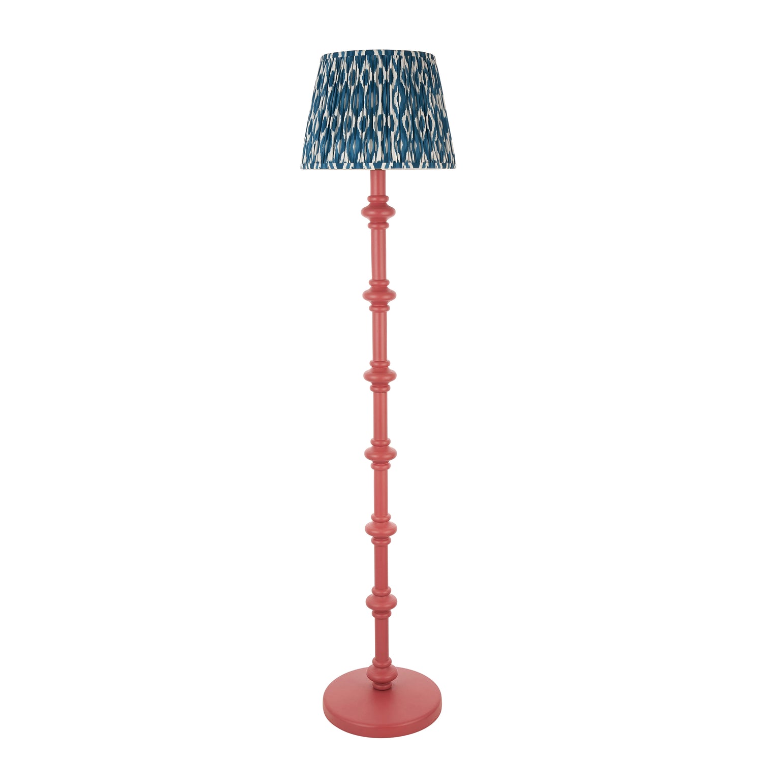 Wooden Pink Carnaby & Ikat 35cm Marlin blue shade - Comet Lighting