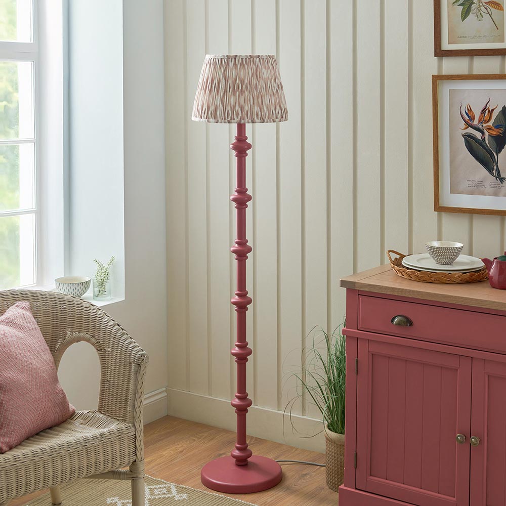 Wooden Pink Carnaby & Ikat 35cm Neutral shade - Comet Lighting