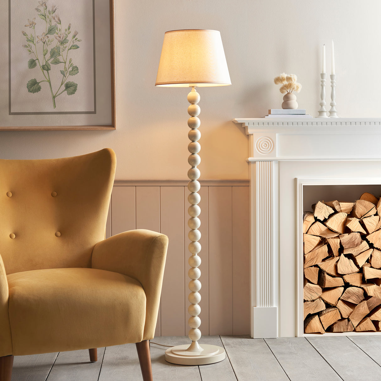 Higgledy & Ivy 35cm Vintage white shade - Comet Lighting
