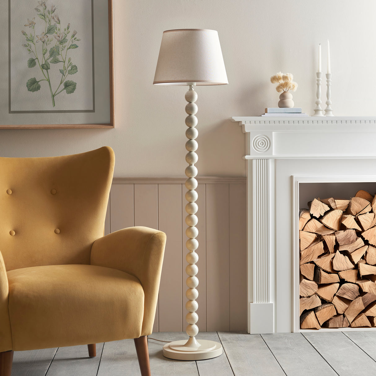 Higgledy & Ivy 35cm Vintage white shade - Comet Lighting