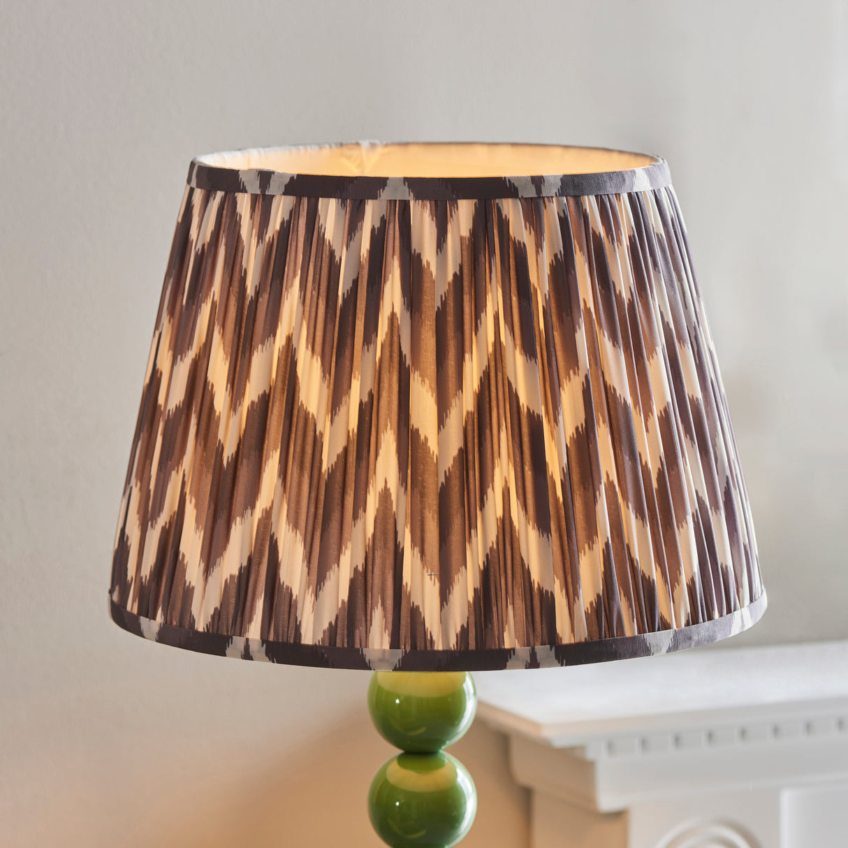 Gloss Green Higgledy & Zigzag 35cm Pearl grey shade - Comet Lighting