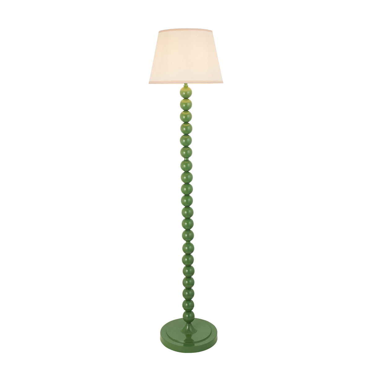 Gloss Green Higgledy & Ivy 35cm Vintage white shade - Comet Lighting