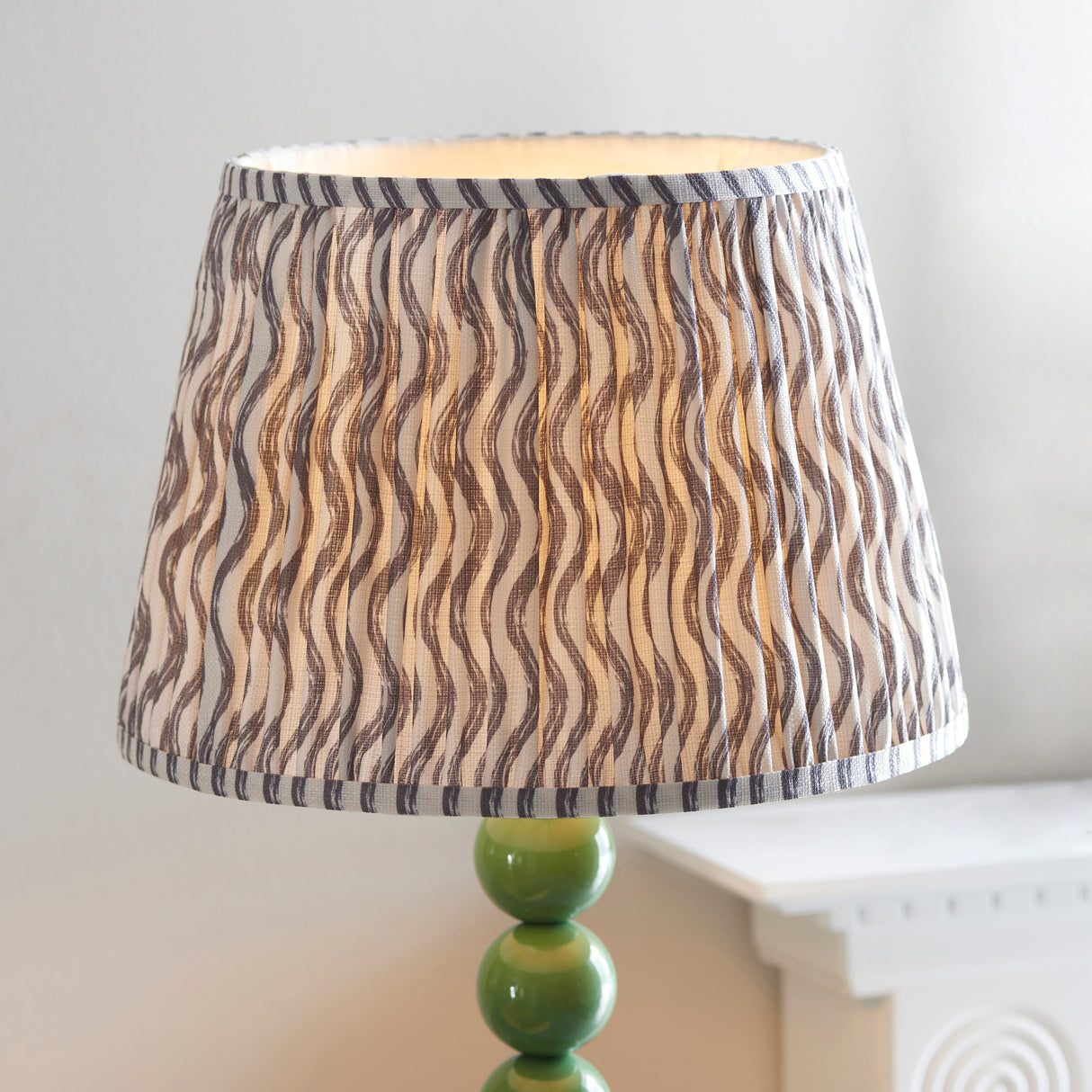 Gloss Green Higgledy & Ripple 35cm Pearl grey shade - Comet Lighting
