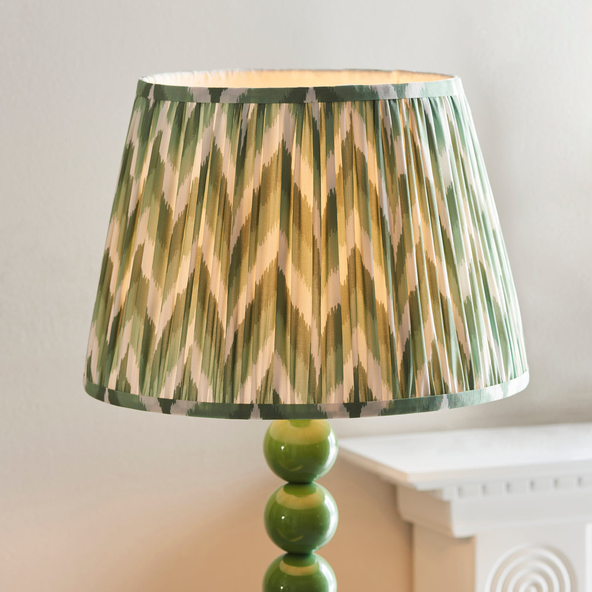 Gloss Green Higgledy & Zigzag 35cm Cotswold green shade - Comet Lighting