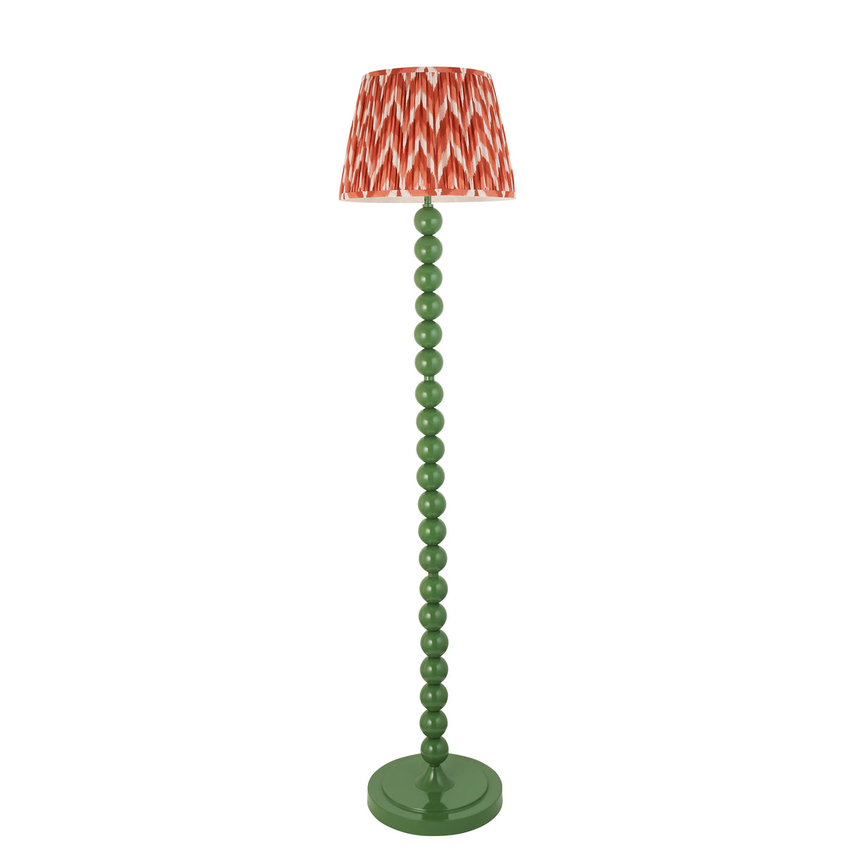 Gloss Green Higgledy & Zigzag 35cm Apricot orange shade - Comet Lighting