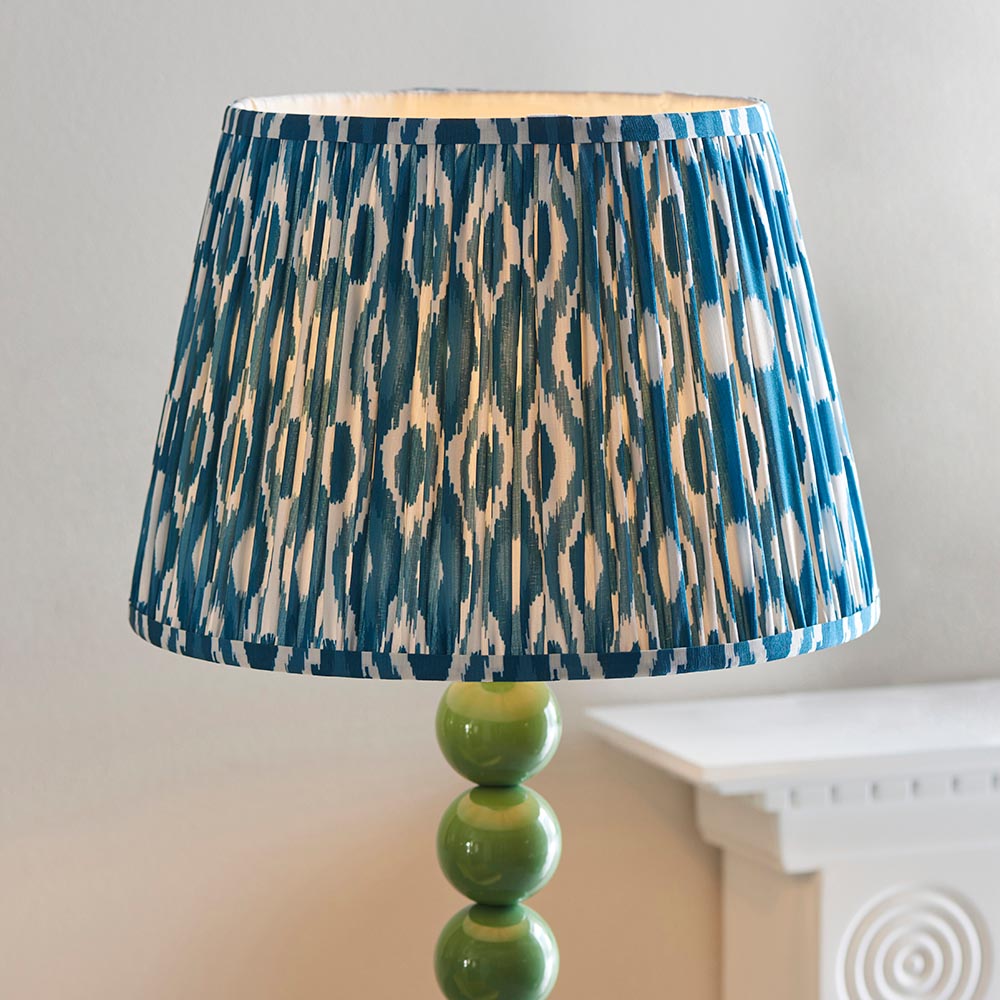 Gloss Green Higgledy & Ikat 35cm Marlin blue shade - Comet Lighting
